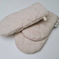 Natural Hemp Linen Oven Mitt and Pot Holder Set Filled unique Hemp fiber filling Pot holders Gloves Housewarming gift