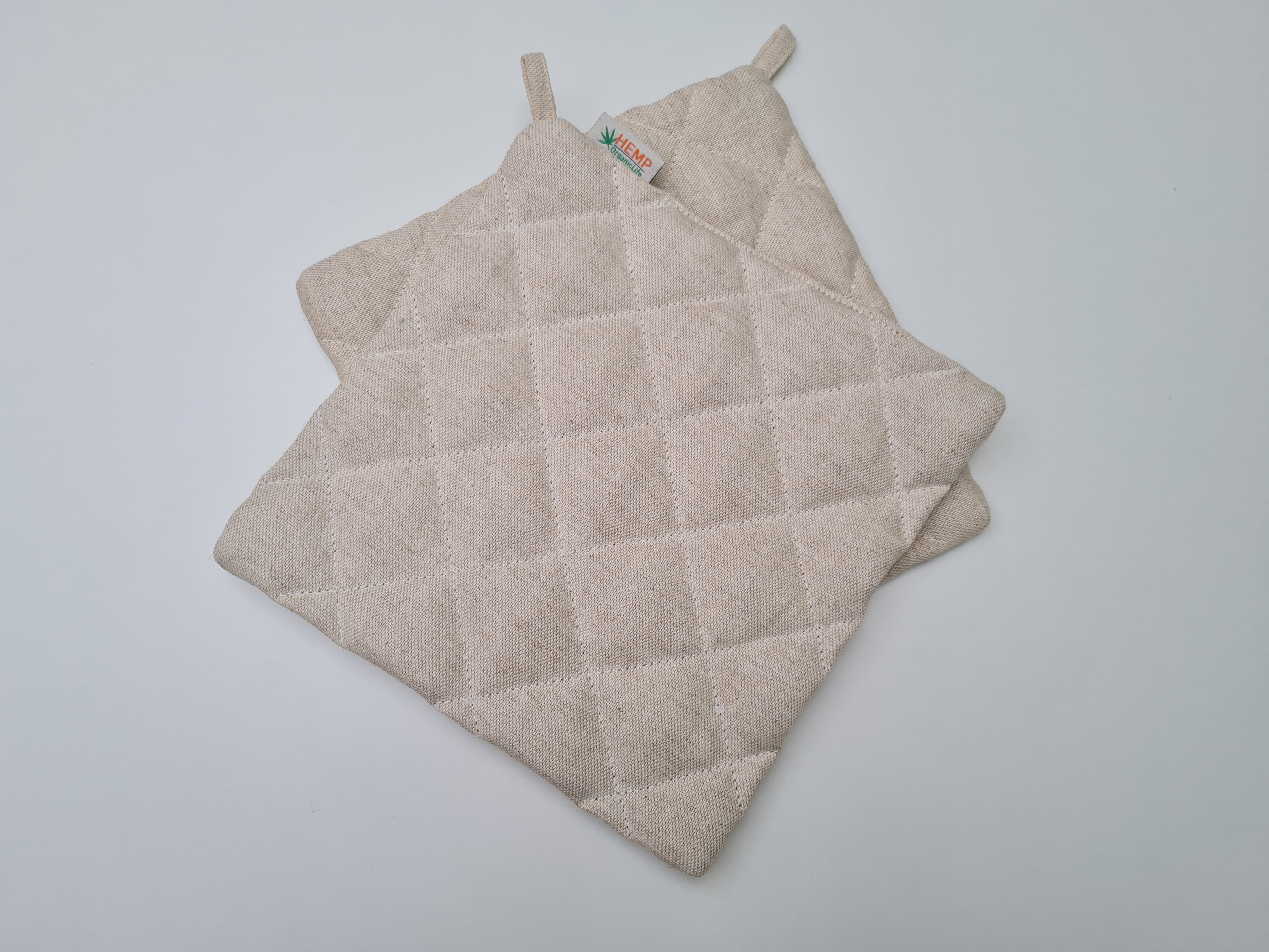Natural Hemp Linen Oven Mitt and Pot Holder Set Filled unique Hemp fiber filling Pot holders Gloves Housewarming gift