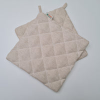 Natural Hemp Linen Oven Mitt and Pot Holder Set Filled unique Hemp fiber filling Pot holders Gloves Housewarming gift