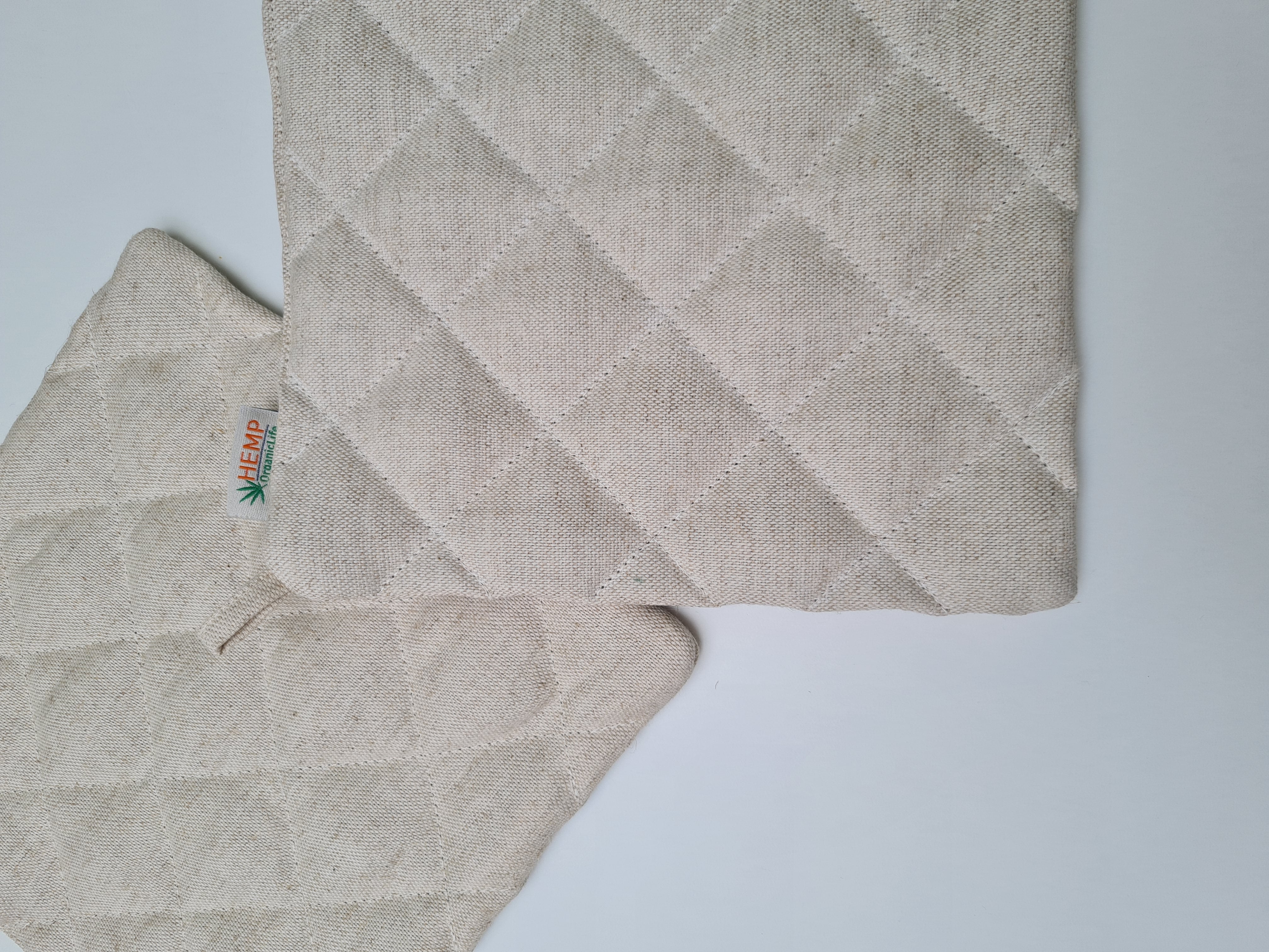 Natural Hemp Linen Oven Mitt and Pot Holder Set Filled unique Hemp fiber filling Pot holders Gloves Housewarming gift