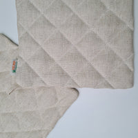 Natural Hemp Linen Oven Mitt and Pot Holder Set Filled unique Hemp fiber filling Pot holders Gloves Housewarming gift