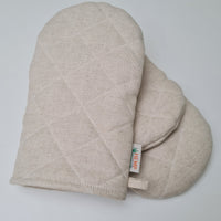 Natural Hemp Linen Oven Mitt and Pot Holder Set Filled unique Hemp fiber filling Pot holders Gloves Housewarming gift