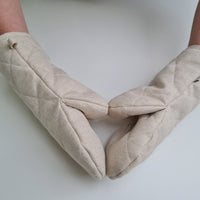 Natural Hemp Linen Oven Mitt and Pot Holder Set Filled unique Hemp fiber filling Pot holders Gloves Housewarming gift