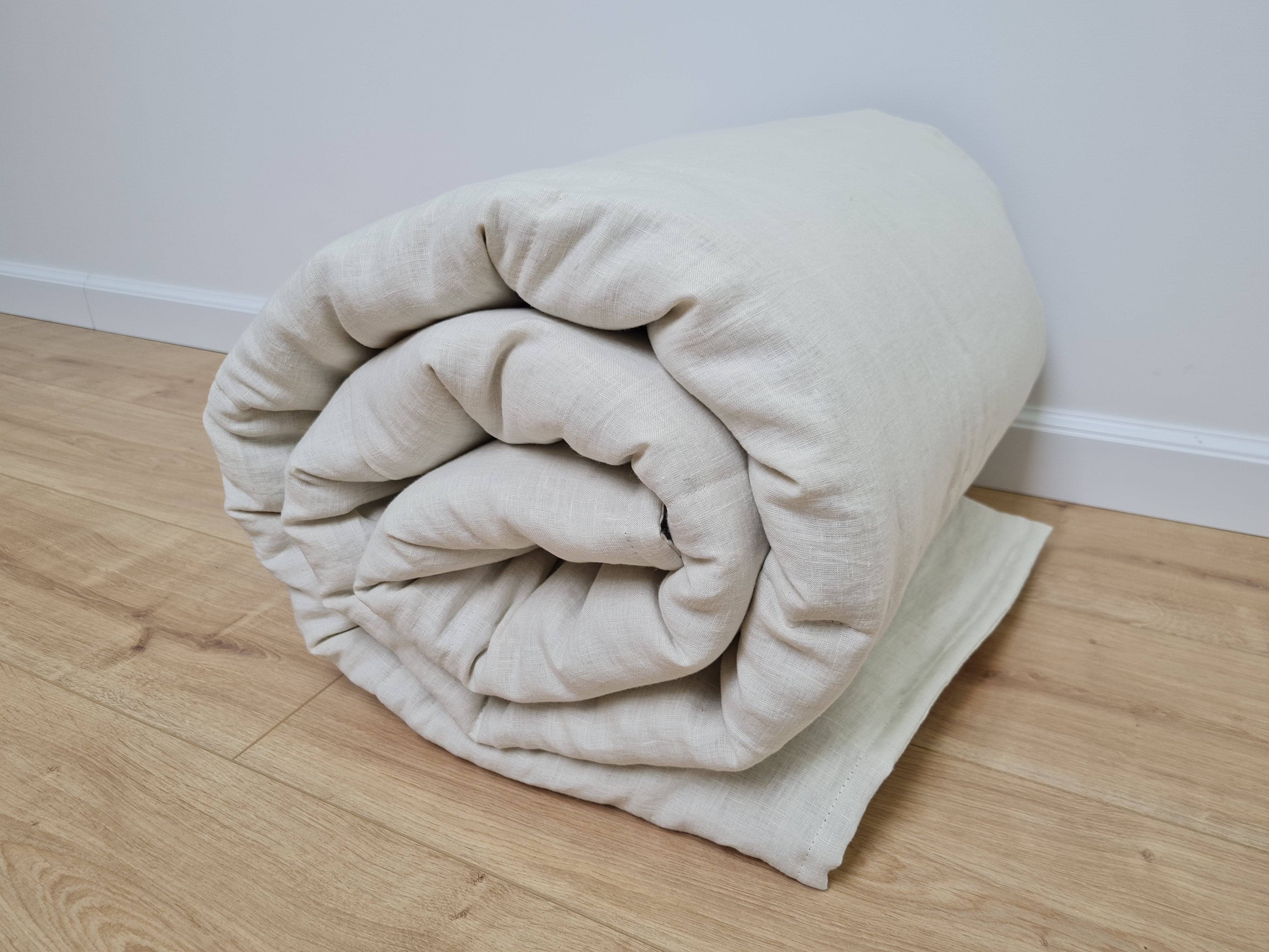Natural Hemp Linen Blanket quilt - milky soft Linen fabric filled organic Hemp fiber - Full Twin Queen King Custom Size