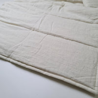 39" x 43" (100 x 110 cm) Natural Hemp Linen Blanket quilt in stripe - milky soft Linen fabric filled organic Hemp fiber