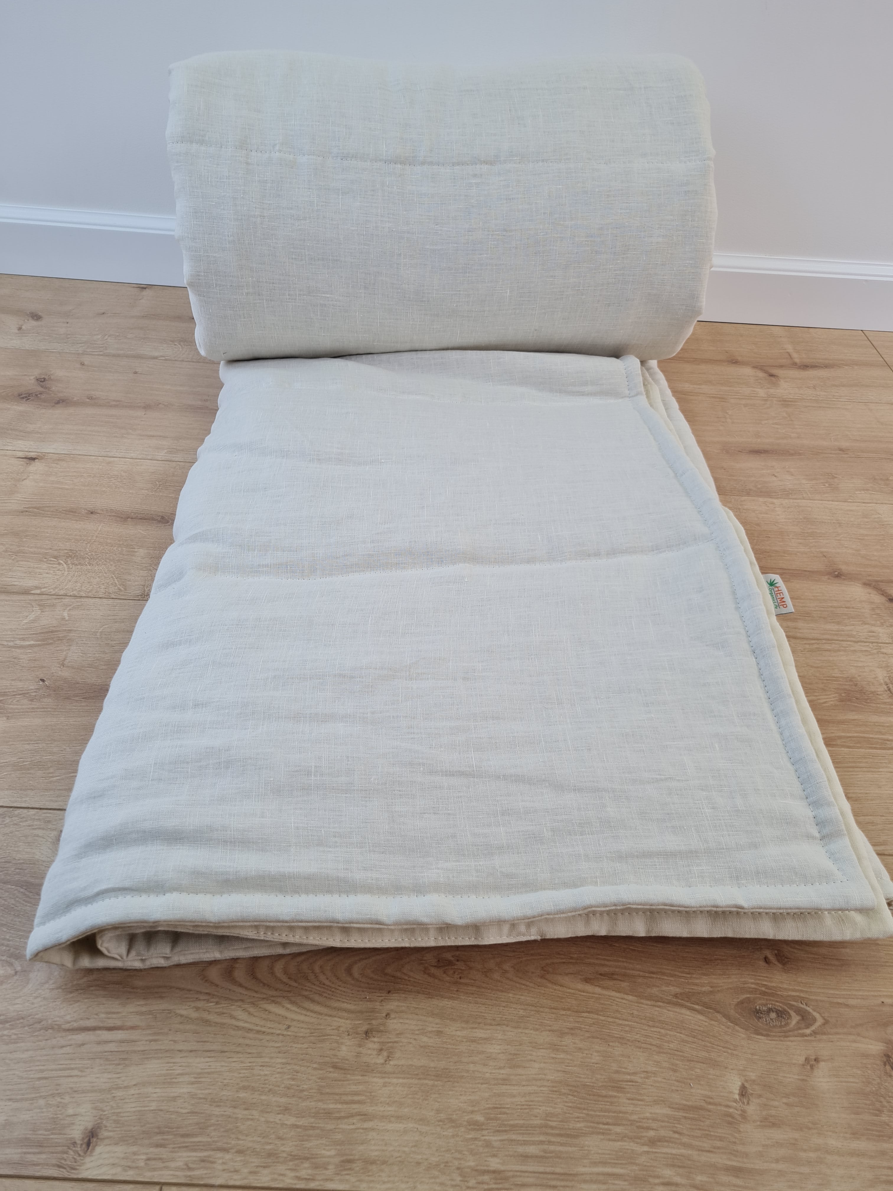 Natural Hemp Linen Blanket quilt - milky soft Linen fabric filled organic Hemp fiber - Full Twin Queen King Custom Size