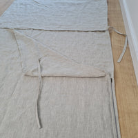 Linen Single Sleeping Bag Liner with Zipper for Camping Hiking Hostel Travel non-dyed linen fabric custom made