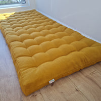 Hemp Linen cushion mat with organic hemp fiber filling in natural non dyed linen fabric window bench cushion custom made