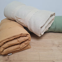 Kinder Garden Hemp Linen Sleep Bag with Pillow School Nap Mat Kids Organic Hemp Fiber Filling in Linen Fabric blanket quilt, hand made