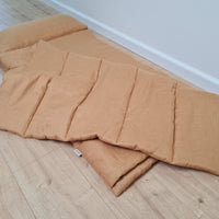 Kinder Garden Hemp Linen Sleep Bag with Pillow School Nap Mat Kids Organic Hemp Fiber Filling in Linen Fabric blanket quilt, hand made