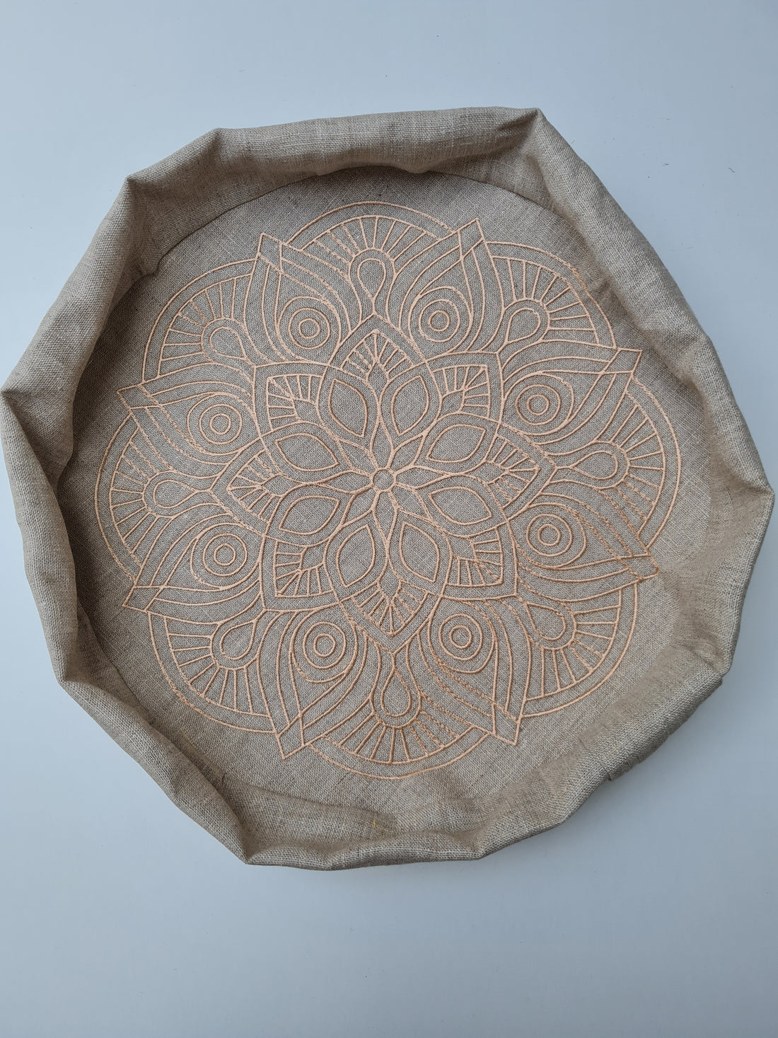 Embroidery cover Linen cover for Zafu with zipper / linen floor cushion Without Filler