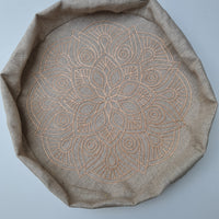 Embroidery cover Linen cover for Zafu with zipper / linen floor cushion Without Filler