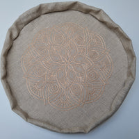 Embroidery cover Linen cover for Zafu with zipper / linen floor cushion Without Filler
