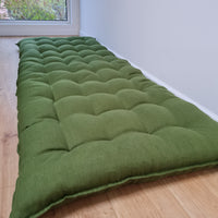 Organic HEMP Floor cushion reading nook pillow Organic Hemp fiber filling in non-dyed Linen fabric custom made