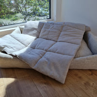 Gift for dog HEMP Dog Blanket filled HEMP Fiber in Natural Linen Fabric Dog Blanket Cover personalised for bed dog mat cover Christmas Gift - in sewing with squares