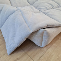 Gift for dog HEMP Dog Blanket filled HEMP Fiber in Natural Linen Fabric Dog Blanket Cover personalised for bed dog mat cover Christmas Gift - in sewing with squares