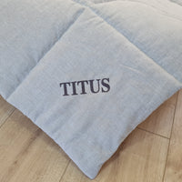 Gift for dog HEMP Dog Blanket filled HEMP Fiber in Natural Linen Fabric Dog Blanket Cover personalised for bed dog mat cover Christmas Gift - in sewing with squares