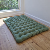 Light olive Linen Floor cushion with Buckwheat hulls 23"x35"/ Meditation cushion for Yoga/ linen zabuton Organic
