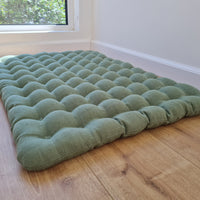 Light olive Linen Floor cushion with Buckwheat hulls 23"x35"/ Meditation cushion for Yoga/ linen zabuton Organic