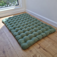 Light olive Linen Floor cushion with Buckwheat hulls 23"x35"/ Meditation cushion for Yoga/ linen zabuton Organic