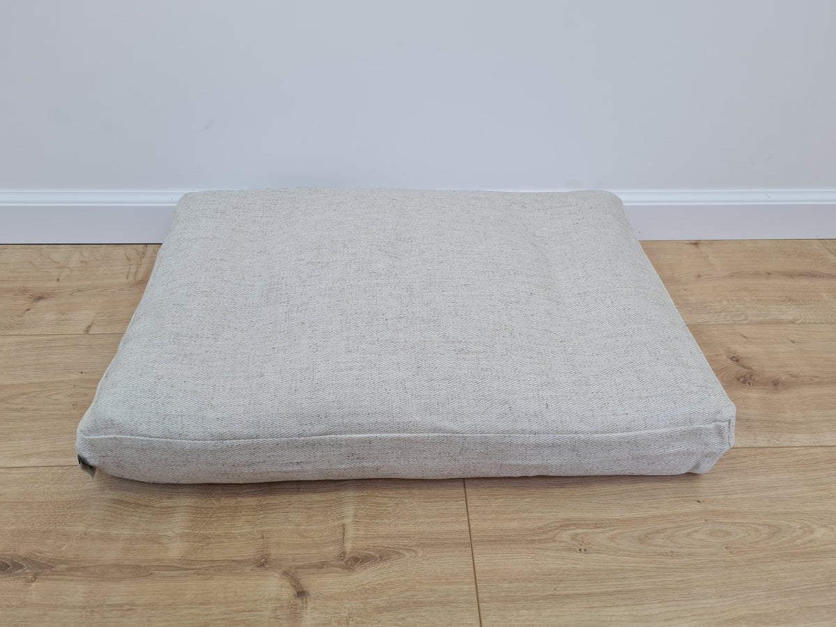 16"x24" (40x60 cm) Hemp Linen Pet Mat Pad Cushion with Removable Linen Cover organic hemp fiber filler in non-dyed linen fabric