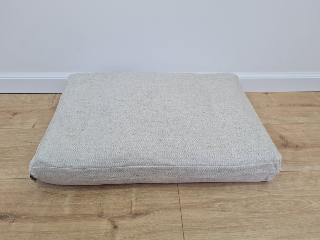 16"x24" (40x60 cm) Hemp Linen Pet Mat Pad Cushion with Removable Linen Cover organic hemp fiber filler in non-dyed linen fabric