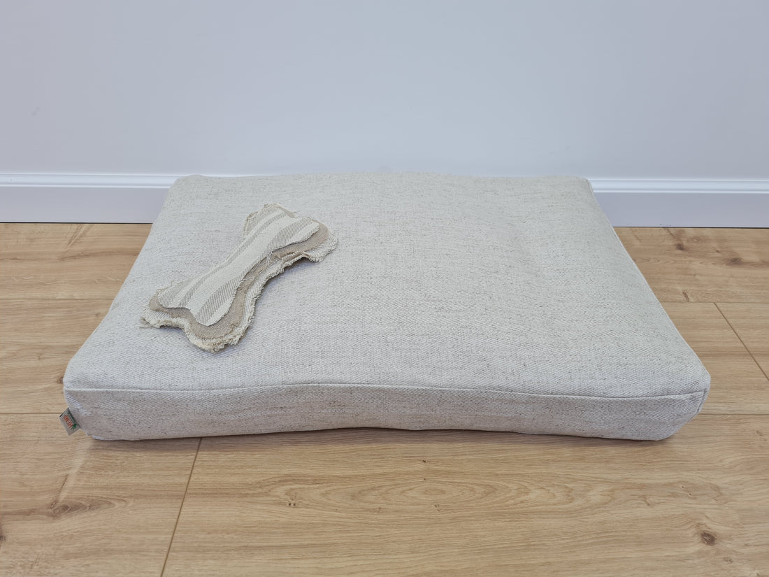 16"x24" (40x60 cm) Hemp Linen Pet Mat Pad Cushion with Removable Linen Cover organic hemp fiber filler in non-dyed linen fabric