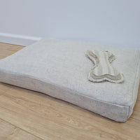 16"x24" (40x60 cm) Hemp Linen Pet Mat Pad Cushion with Removable Linen Cover organic hemp fiber filler in non-dyed linen fabric
