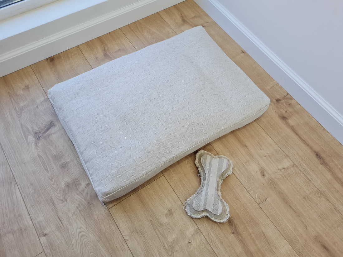16"x24" (40x60 cm) Hemp Linen Pet Mat Pad Cushion with Removable Linen Cover organic hemp fiber filler in non-dyed linen fabric