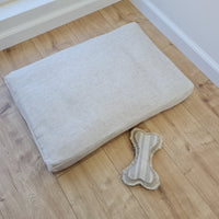 16"x24" (40x60 cm) Hemp Linen Pet Mat Pad Cushion with Removable Linen Cover organic hemp fiber filler in non-dyed linen fabric