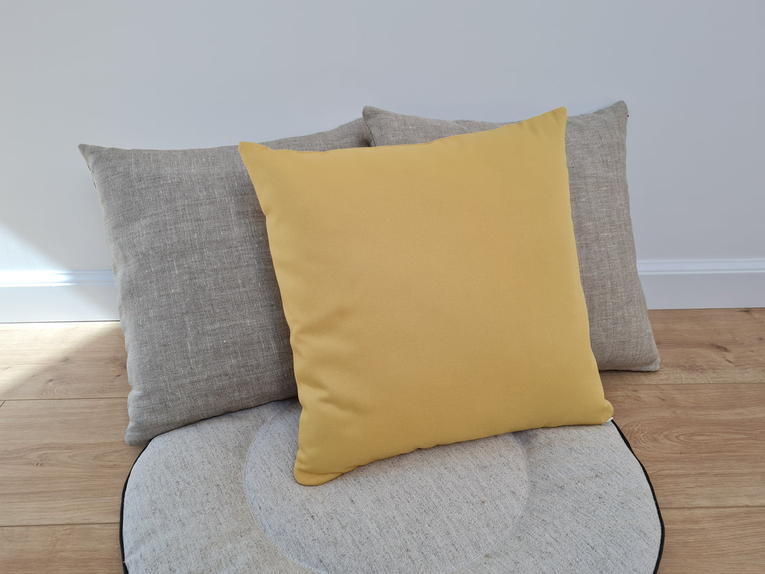 Hemp Throw Pillow with Cover Filled HEMP Fiber filler in Durable Cotton in color Pear zipped Cover Throw Decorative Cushion