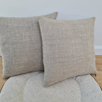 Hemp Linen Throw Pillow with Cover Filled HEMP Fiber filler in Natural Linen zipped Cover Throw Decorative Cushion