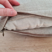 Hemp Linen Throw Pillow with Cover Filled HEMP Fiber filler in Natural Linen zipped Cover Throw Decorative Cushion
