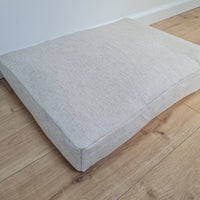16"x24" (40x60 cm) Hemp Linen Pet Mat Pad Cushion with Removable Linen Cover organic hemp fiber filler in non-dyed linen fabric