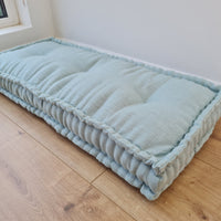 Light Hemp Floor cushion with organic hemp fiber filling in natural linen fabric / floor french pillow seat