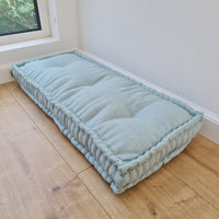 Light Hemp Floor cushion with organic hemp fiber filling in natural linen fabric / floor french pillow seat