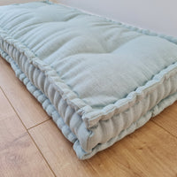 Light Hemp Floor cushion with organic hemp fiber filling in natural linen fabric / floor french pillow seat