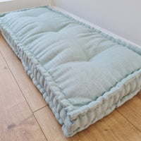 Light Hemp Floor cushion with organic hemp fiber filling in natural linen fabric / floor french pillow seat