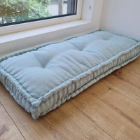 Light Hemp Floor cushion with organic hemp fiber filling in natural linen fabric / floor french pillow seat