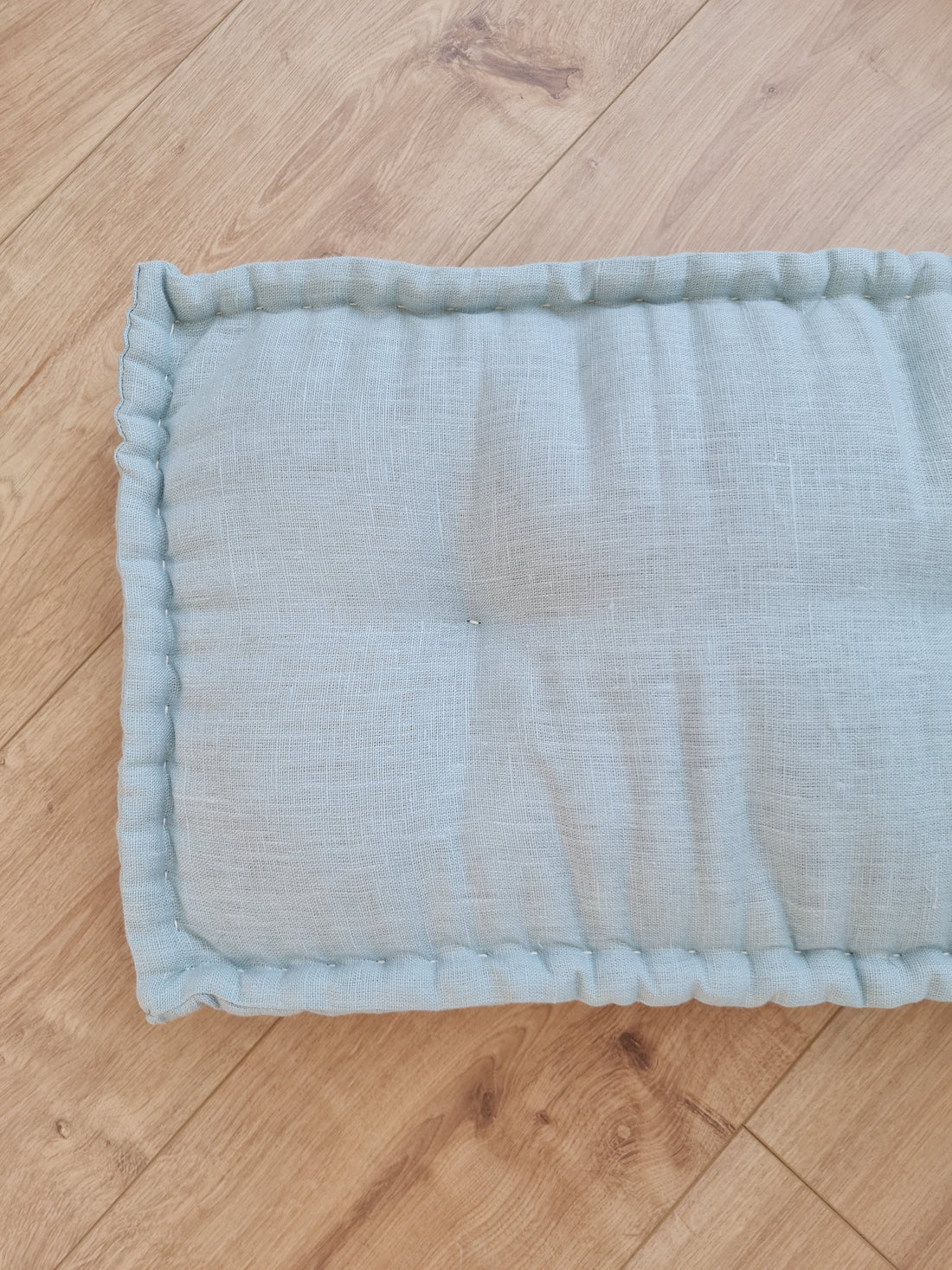 Light Hemp Floor cushion with organic hemp fiber filling in natural linen fabric / floor french pillow seat