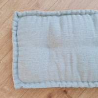 Light Hemp Floor cushion with organic hemp fiber filling in natural linen fabric / floor french pillow seat