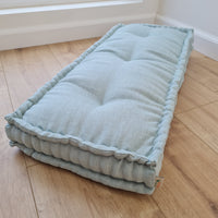 Light Hemp Floor cushion with organic hemp fiber filling in natural linen fabric / floor french pillow seat
