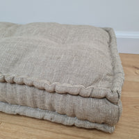 Hemp Floor cushion with organic hemp fiber filling in natural non dyed linen fabric / floor pillow Pillow seat/Meditation Yoga /Natural