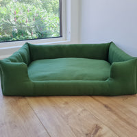 Natural Hemp Linen Dog Bed Green Linen Fabric filled organic Hemp Fiber filling - Pet Mat - house for cats dogs organic gift for dog