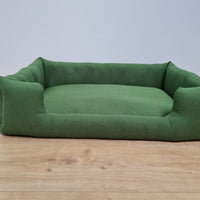 Natural Hemp Linen Dog Bed Green Linen Fabric filled organic Hemp Fiber filling - Pet Mat - house for cats dogs organic gift for dog