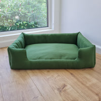 Natural Hemp Linen Dog Bed Green Linen Fabric filled organic Hemp Fiber filling - Pet Mat - house for cats dogs organic gift for dog