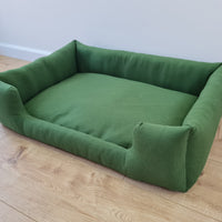 Natural Hemp Linen Dog Bed Green Linen Fabric filled organic Hemp Fiber filling - Pet Mat - house for cats dogs organic gift for dog