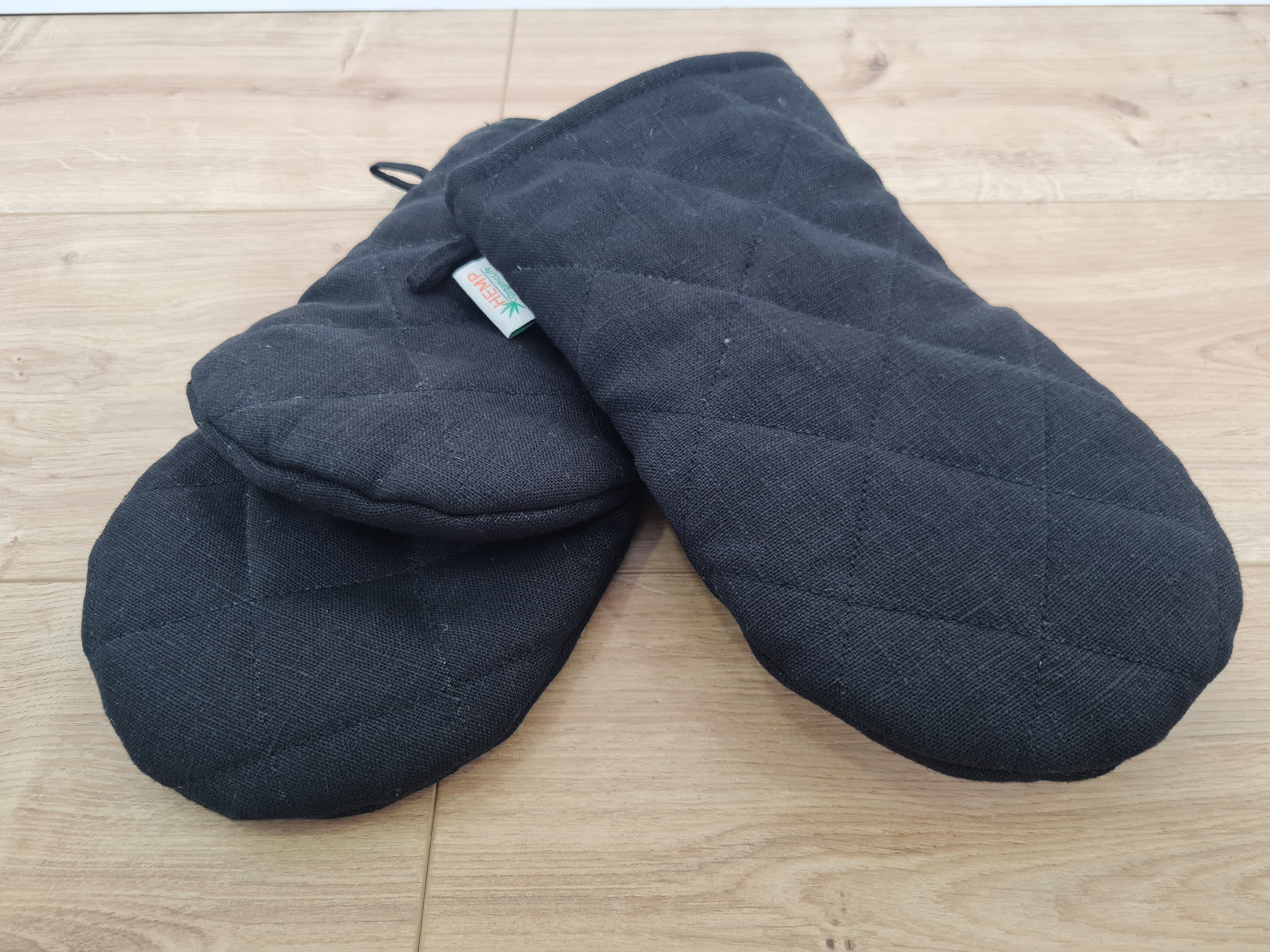 Natural Hemp Linen Oven Mitt and Pot Holder Set Filled unique Hemp fiber filling Pot holders Gloves Housewarming gift