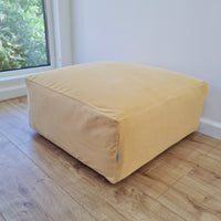 Special listing for U.: two pink and yellow HEMP Floor Cushions Marogans filled organic Hemp Fiber with removable Cover