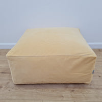 Special listing for U.: two pink and yellow HEMP Floor Cushions Marogans filled organic Hemp Fiber with removable Cover